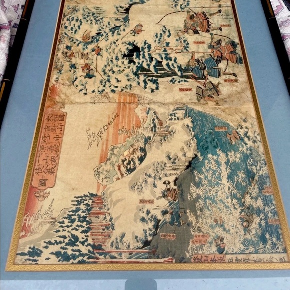 Battle on Mount Yoshino by Sadahide student of Utagawa Kuniyoshi 1787-1861.